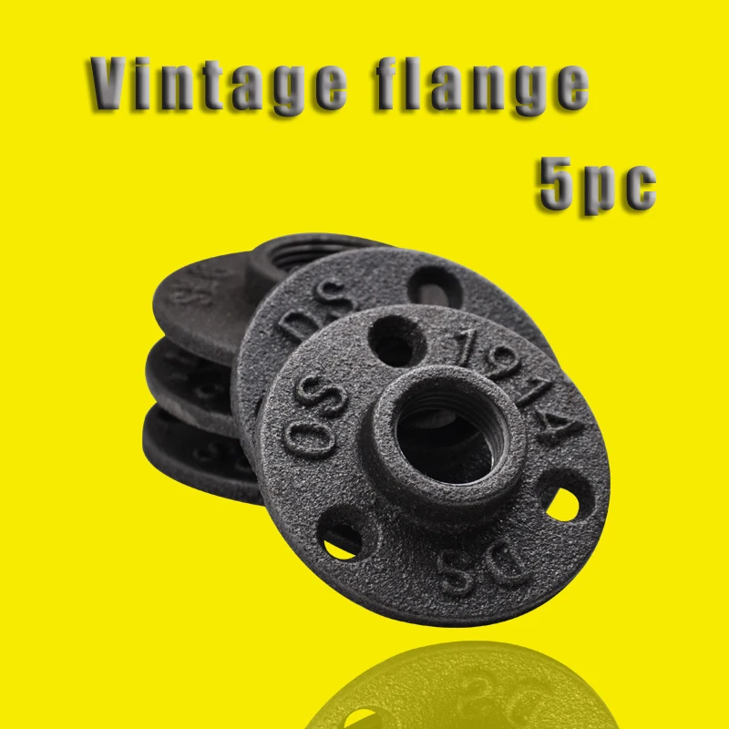 

5pcs Iron Pipe Fittings Wall Mount Floor Antique DN15 Flange Piece Hardware Tool cast iron flanges gietijzeren buisleidingen