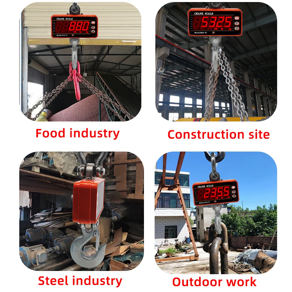 Description Picture 6 of item500kg/1000KG Crane Scale Digital Scales LCD High Accurate Weighing Industrial Heavy Duty Hook Hanging Scales Balance