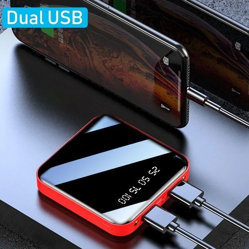 10000 mah 80000mAh Mini Power Bank for Xiaomi IPhone Samsung Portable External Battery with 2 USB Digital Display Fast Charging powerbank 20000