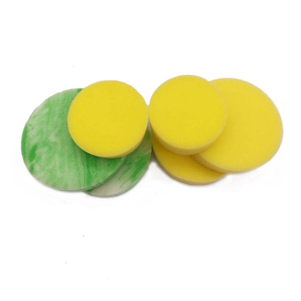 Автомобильная круглая гофрированная косметическая полирующая губка для мытья автомобиля, очищающая губка для воска, губки для ухода за краской