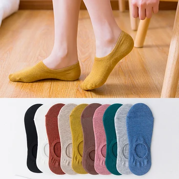 

10 Pairs Socks ladies invisible socks women boat socks Candy-colored silicone slip shallow Mori solid color women socks