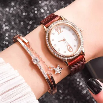 

Fashion Small And Delicate European Beauty Simple Casual Bracelet Watch Suit Designer Watch Luxury Reloj Mujer