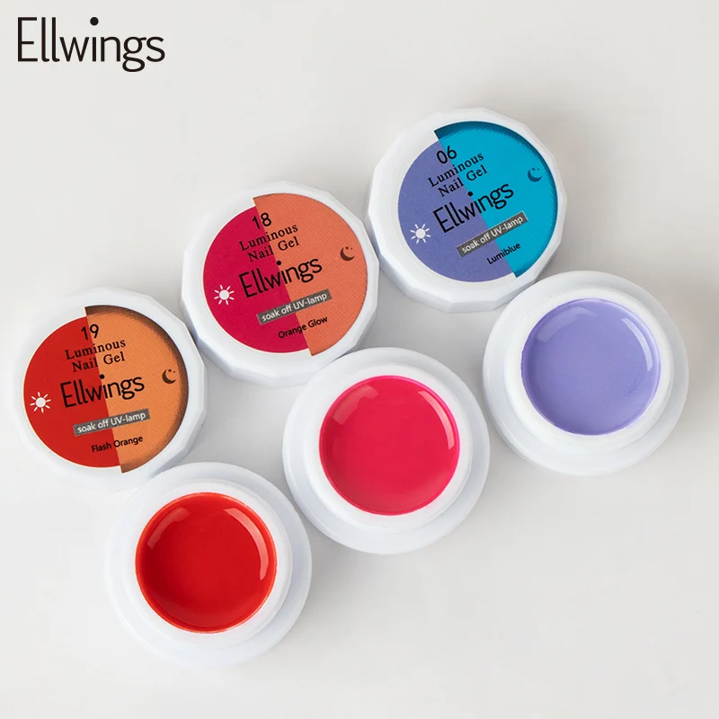 Ellwings светящийся в темноте флуоресцентный гель для ногтей для самостоятельного маникюра Идеальный Гель-лак для ногтей освещение в ночное время