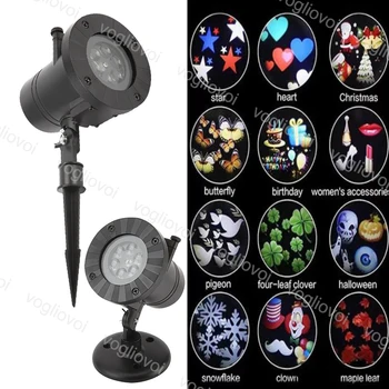 

Vogliovoi Projector Lights 3W Led Wall Decoration Laser Light RGB Color 12 Pattern Card Change For Holiday Christmas Halloween