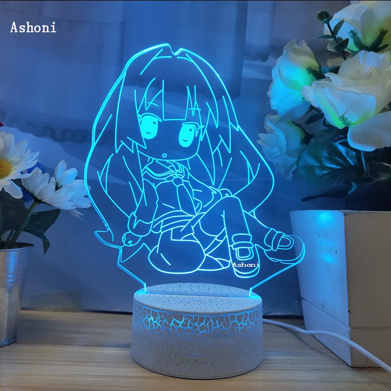 Япония AnimeHatsune Мику 3D лампа Прикроватные светильники ночной Светильник акриловый Панель USB 7 цветов изменить сенсорный цоколь детский подарок
