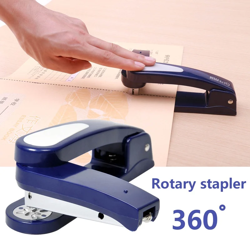 Grapadora giratoria de 360 ° para estudiantes, máquina de coser A3/A4, herramienta de grapas de papel, encuadernación de libros
