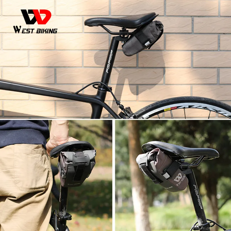 Saco de sela da bicicleta ajustável à prova de chuva reflexivo traseiro selim saco mtb road bike folding cauda sacos ciclismo acessórios