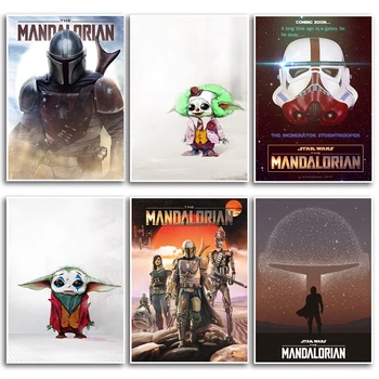 

The Mandalorian Movie Wall Sticker Comics Wall Art Painting Print On Canvas Poster Pictures Canvas Home Decor A729
