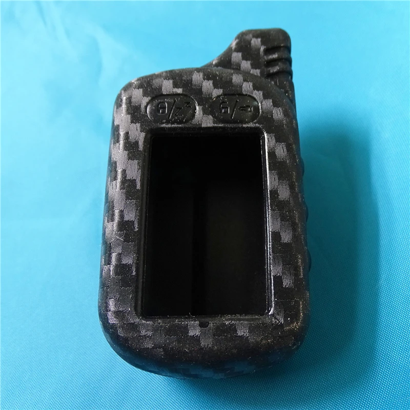 

Carbon Fiber Silicone Two Way Car Alarm LCD Remote Control Fob Cover Key Bag Fit For Tomahawk TZ 9030 9020 9010 7010 TZ-9030