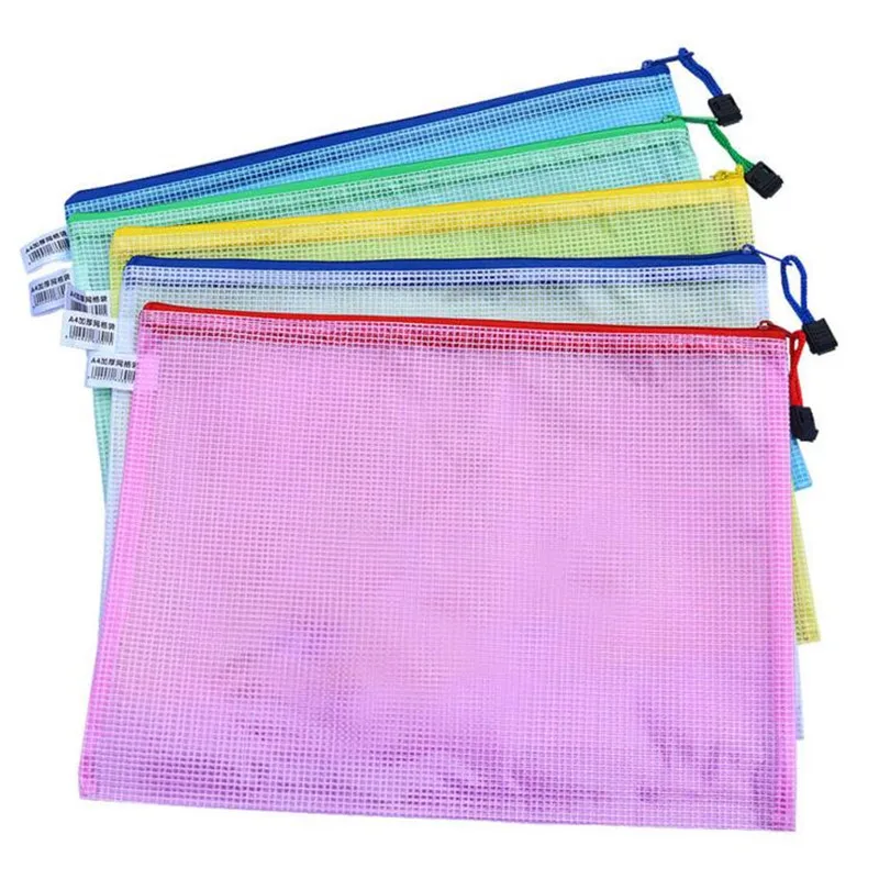 Carpeta de plástico impermeable con cremallera para documentos, soporte para documentos, papelería, suministros de almacenamiento de oficina, A3/A4/A5, 1 ud.