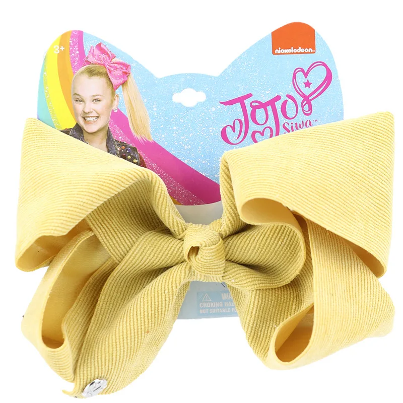Новые 8 дюймов Jojo банты/Jojo Siwa большие банты для волос для девочек заколки для волос ручной работы Твердые бархатные заколки для волос вечерние Детские аксессуары для волос