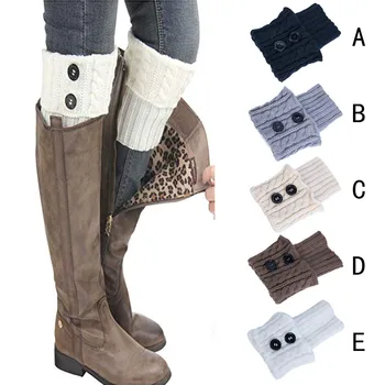 

Women Winter Warm Thick Crochet Knitted Boot Cuff Sock Short Leg Warmer
