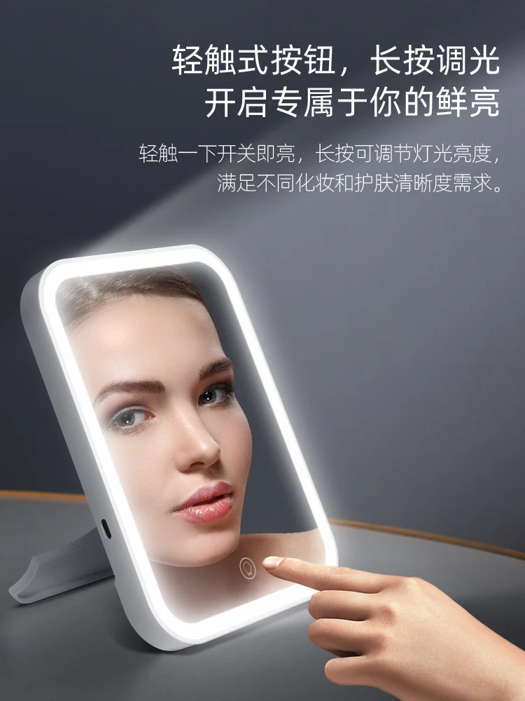 Новое зеркало для макияжа Xiaomi Mijia Youpin со светодиодной подсветкой, светильник с батареей 1500 мА, увеличительное стекло в пять раз, два цвета на выбор