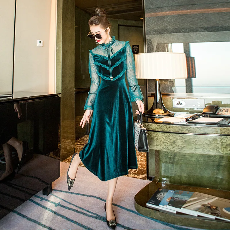 Новое модное маленькое черное платье весна-лето 2020 элегантное шифоновое в