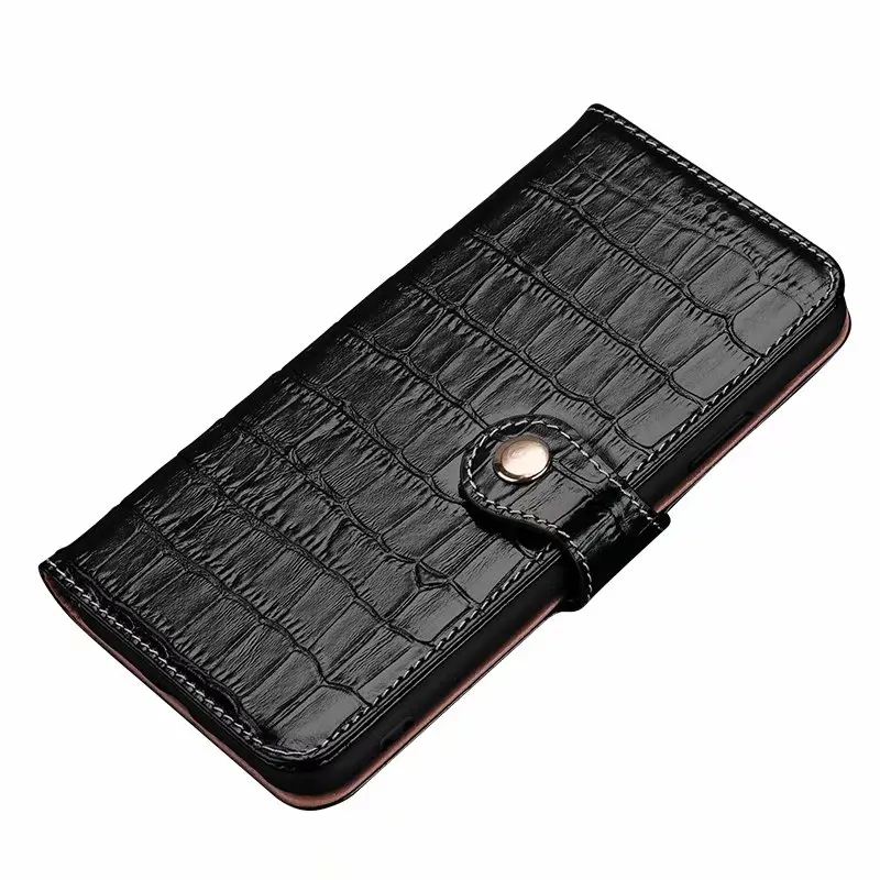 

luxury Crocodile pattern 100% Genuine Leather natural skin Cover Flip Phone Case for iphone 11 Pro max X XS XR 7 8 6 6S