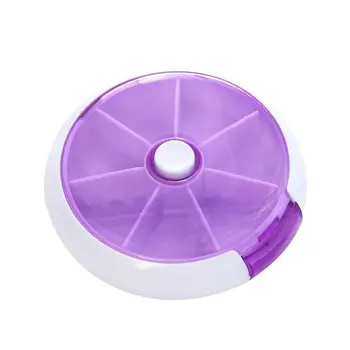 

Creative Multi-Function Round Seven Grid Rotating Kit 7 Days Portable 7 Grid Plastic Fall Resistant Small Pill Box