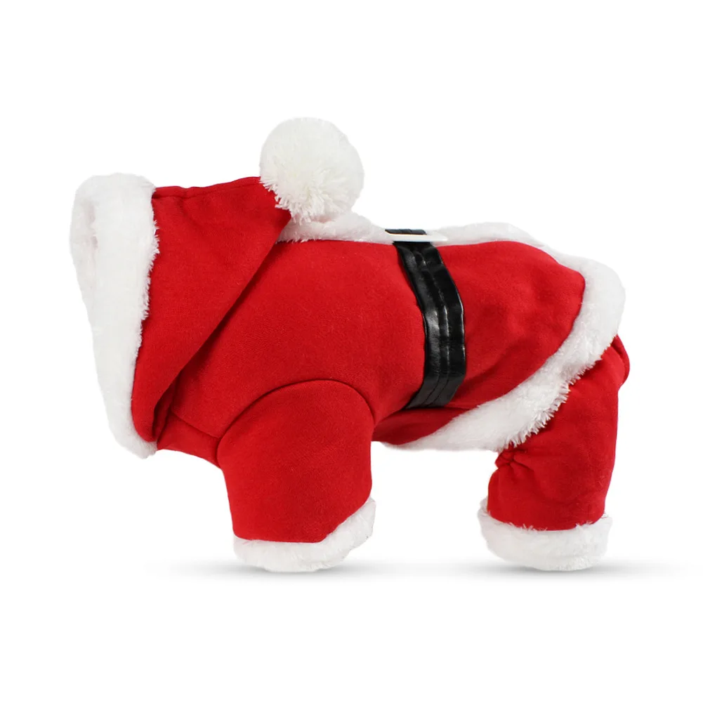 

Christmas Clothes Santa Pet Dog Winter Dog Hooded Coat Jackets Red Warm Dress For Dog Girls Puppy Cat Clothing Fit Chihuahua