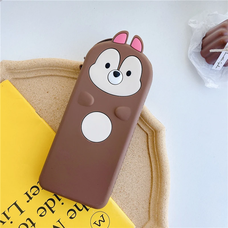 flat pencil case Пеналы для карандашей для мальчиков и девочек симпатичный силиконовый Карандаш сумка, школьные принадлежности канцелярские мешок Kawaii пенал для карандашей с ультратонким стержнем - Цвет: flat pencil case