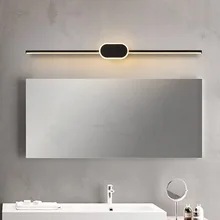 Черный/белый современный светодиодный светильник-зеркало 0,4 м~ 0,8 м, настенный светильник для ванной, спальни, изголовья, настенное бра, лампа, противотуманная, espelho banheiro