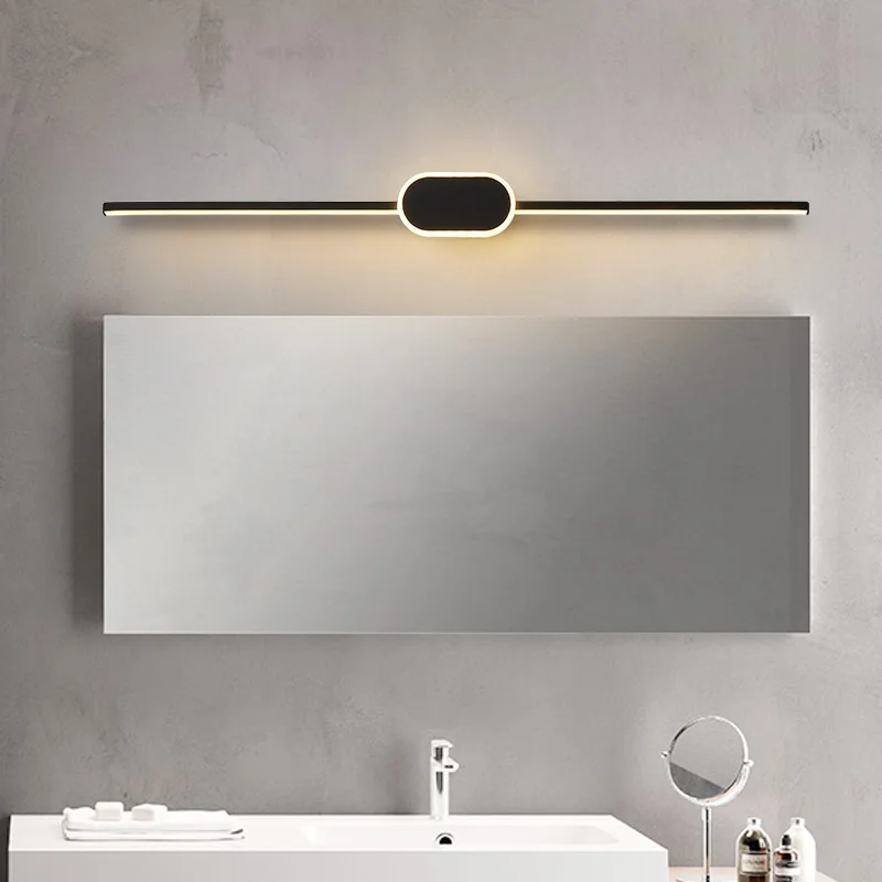 Noir Blanc Moderne Led Miroir Lumieres 0 4m 0 8m Applique Salle De Bains Chambre Tete De Lit Applique Murale Lampe Antibuee Espelho Banheiro Aliexpress