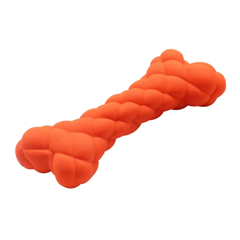 Orange Bone Pet собачья игрушка-кость для обучения чистке зубов пищалка, писклявый звук играть игрушки устойчивы к укусам интерактивная обучающая игрушка - Цвет: Orange Bone