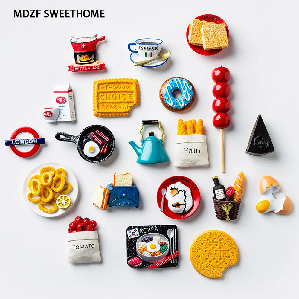 MDZF sweetome 3D мультфильм магниты на холодильник хлеб пончики стикер сообщений с