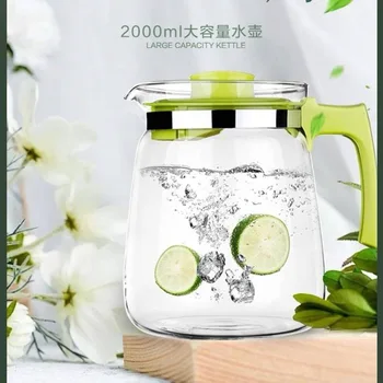 

Glass Teapot Ultra-Large Capacity 02000Ml Cold Kettle Water Kettle Teapot Glass Heat-Resistant Teapot