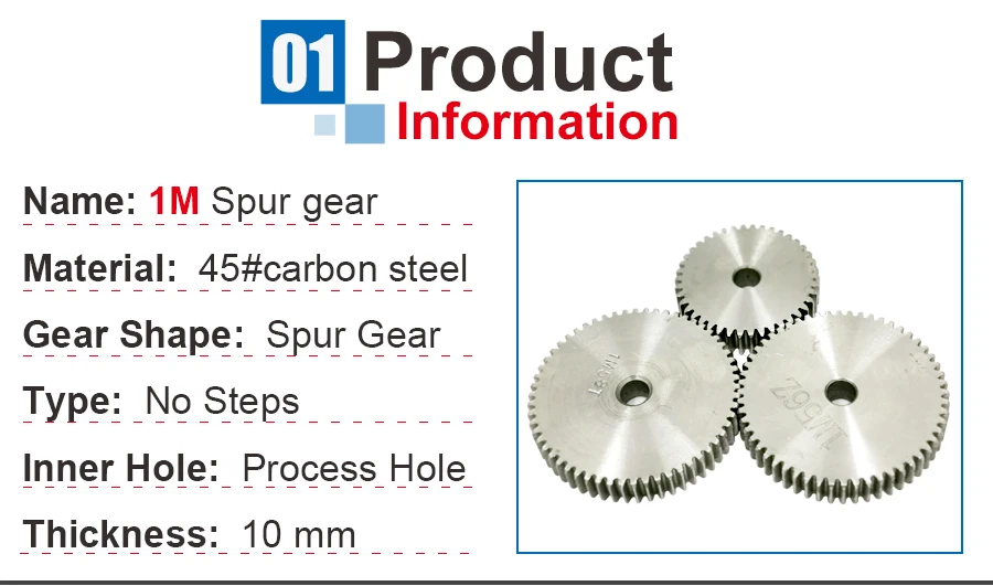 Gear, Altura Total 10mm, 1 Parte, 6mm,