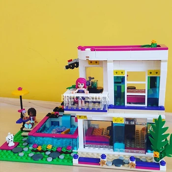 

41135 In Stock 10498 Livi's Pop Star House 644Pcs Building Blocks Bricks Toys Girl friends series 01046 37035 SY580 3008