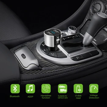 

Onever FM Transmitter Aux Modulator Bluetooth Handsfree Car Kit Car Audio MP3 Player with 3.4A Quick Charge Dual USB Car Charger