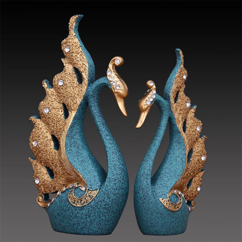

Home Decoration Accessories A Couple of Swan Statue Home Decor Sculpture Modern Art Ornaments Wedding Gifts home decor
