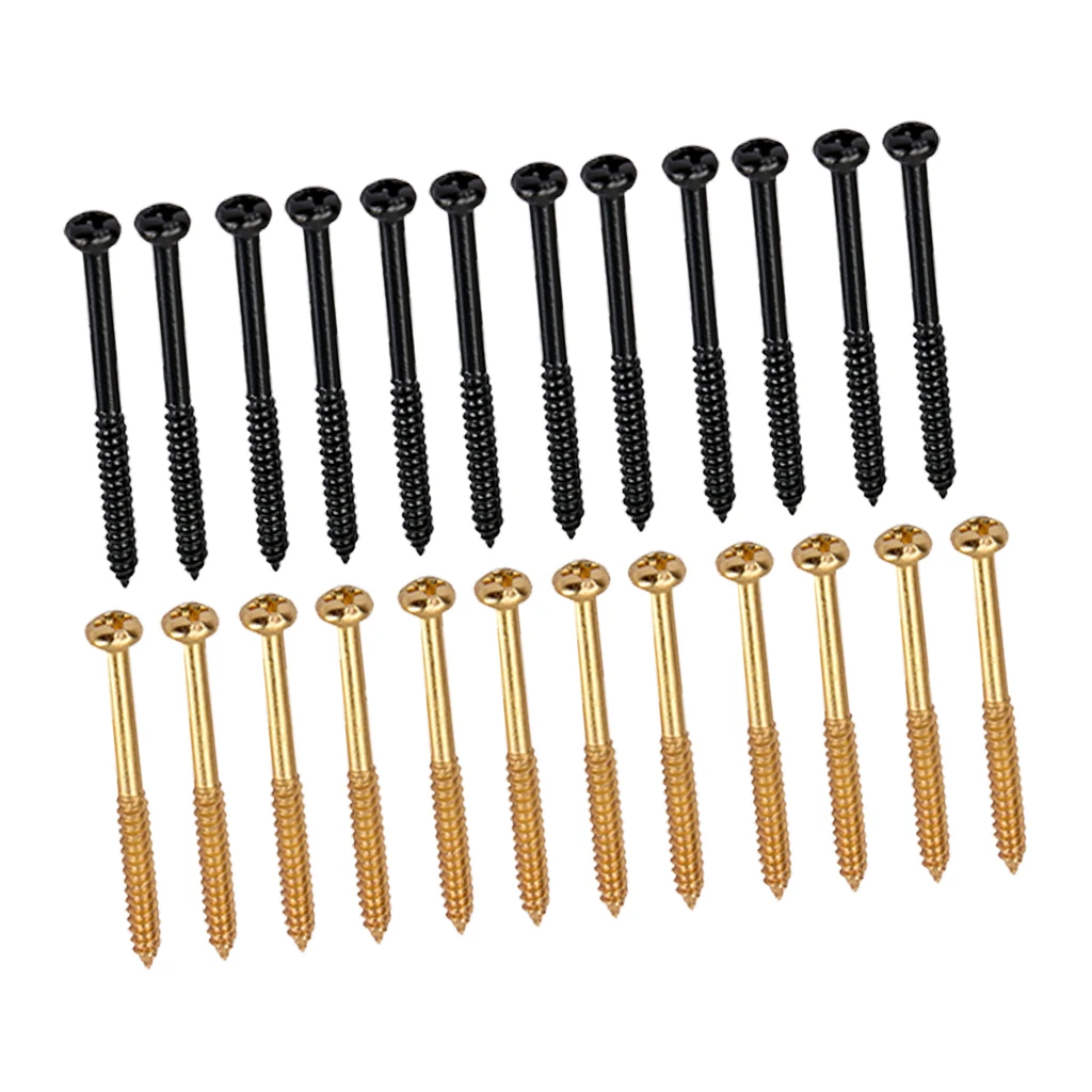 24pcs/pack Humbucker Pickup Screw Black/Gold for Bass Guitar P90 Replacements 24pcs/pack Humbucker Pickup Screw Black/Gold for Bass Guitar P90 Replacements