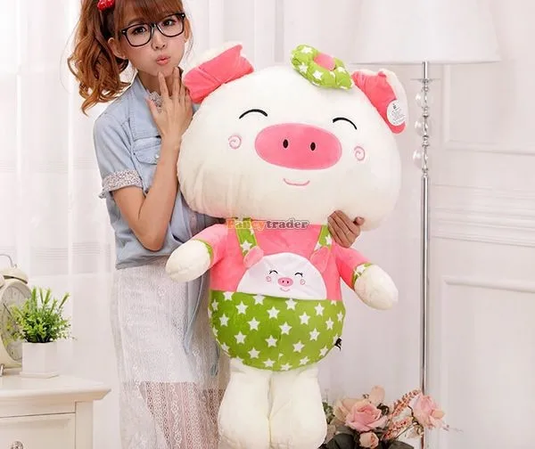 Fancytrader 39'' 100cm  Lovely Giant Plush Stuffed Braces Dressing Pig, Best Gift for Kids Girls,Free Shipping FT50078 (4)