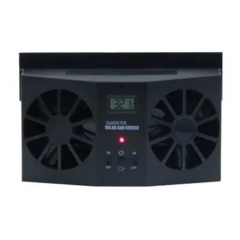 

Solar Car Ventilation Fan / Double Air Outlet Car Exhaust Fan / Solar Car Desuperheater R-8032 Black and White Pedestal AC CE