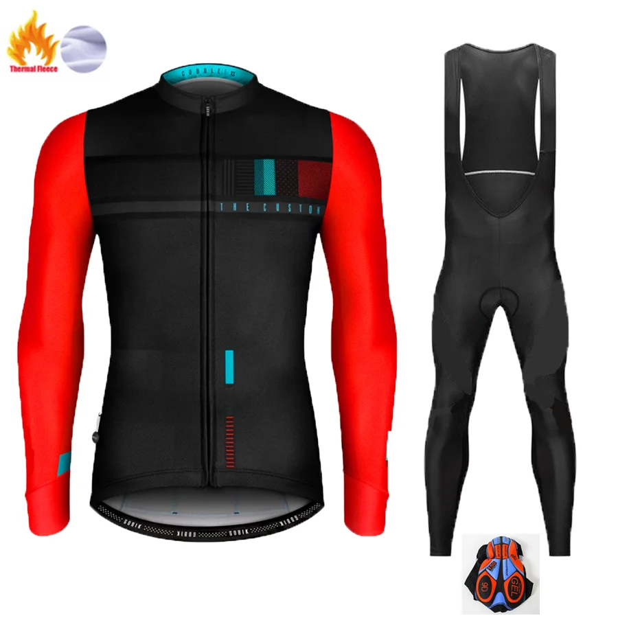 Winter Cycling Suit Новинка, спортивный термальный флисовый комплект для велоспорта, велосипедные шорты, велосипедные Джерси, набор Ropa Ciclismo Hombre, комплект для велоспорта - Цвет: Winter Cycling Suit