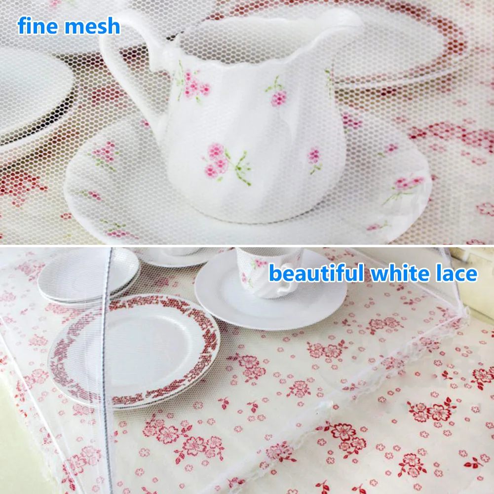 Food cover Food Covers Mesh Foldable Kitchen Anti Fly Mosquito Tent Dome Net Umbrella Picnic Protect Dish Cover Kitchen Accessories