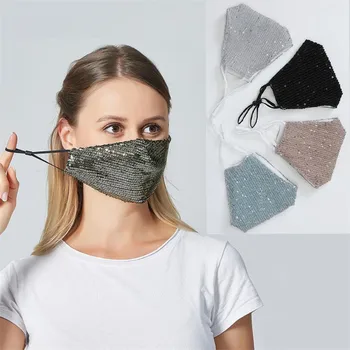 

10pcs Designer Adjustable Women Bling Mask Cycling Camping Travel Mask 100% Cotton Washable Reusable Cloth Masks