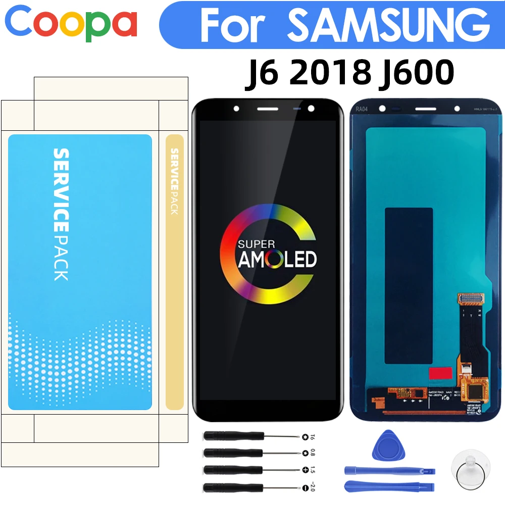 5,6 ''Супер AMOLED lcd для samsung Galaxy J6 J600F J600 дисплей с сенсорным экраном в сборе запасные части