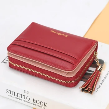 

Fashion Korean Style Tassel Short Women Wallet Soft Leather Multiple Pockets Card Holder Small Clutch Bag Zipper Coin Purse