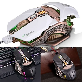 

KCPDS Gaming Mouse Ergonomic Wired Mouse 8-Key LED 4000 DPI Optical Programmable USB Computer Macro Mouse Wired Gaming Mouse wit