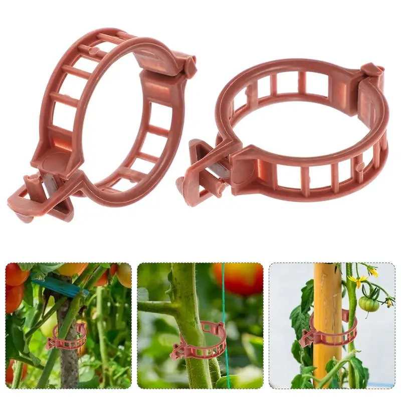 Plant Clips 100pcs Trellis Clip Accessories Hangers Greenhouse Tomato Stem Clips plant clips,plastic plant clips,plant stem support,flower stem holder