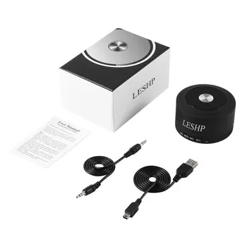 

LESHP Mini Portable Wireless 3.0 Speakers 3W 5VUSB / DC charging port Built-in Mic & LED Lights for Cell phones Computers