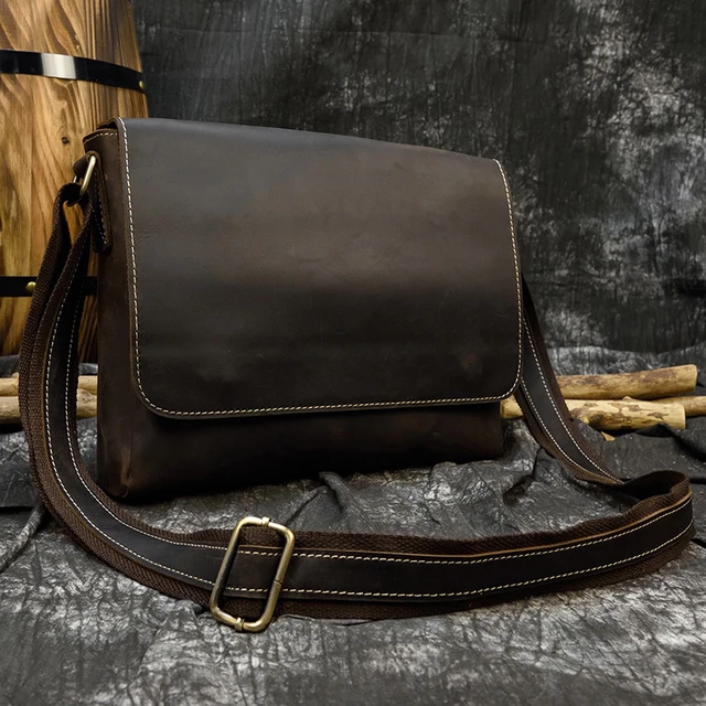 Vintage Crazy Horse Leder herren Aktentaschen Laptop Tasche Büro Taschen  für Männer Abdeckung Messenger Taschen herren