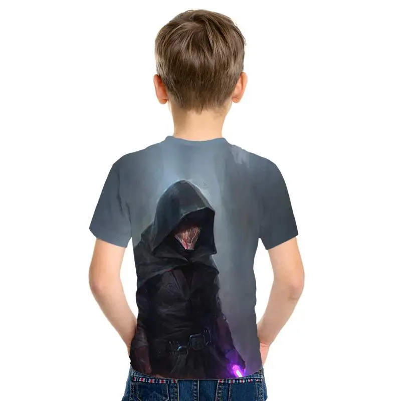 Звездные войны 3D imprimir bien de los hombres/las nias Топы Camiseta de manga corta Caballero Jedi imprimir nios camiseta de moda