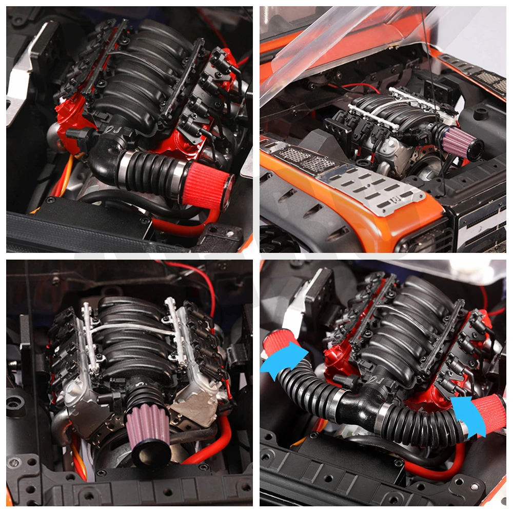 Вентилятор охлаждения двигателя V8 6,2 для 1/10 RC Гусеничный автомобиль TRX4 Defender AXIAL SCX10 RC4WD D90 D110