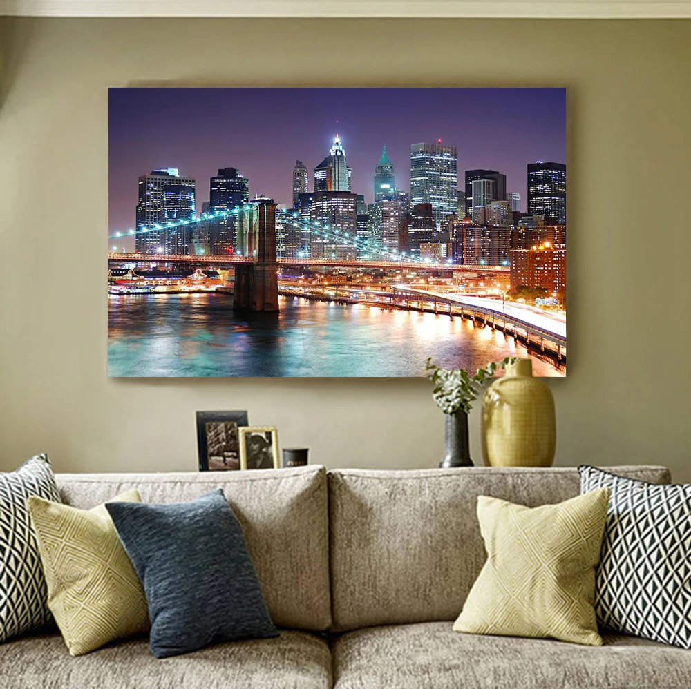 5D Diamond Painting City Night Scenery Full Square Diamond Embroidery Building Landscape Rhinestone Mosaic Wall Decor