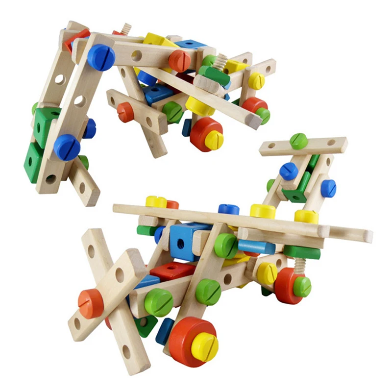 

Multifunctional wooden nut combination disassembly assembling blocks creative amazing building blocks set educational toys