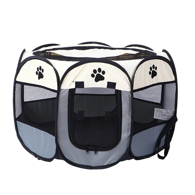 Pet Cage Portable Pet Tent Folding Dog House Octagonal Cage Cat Tent