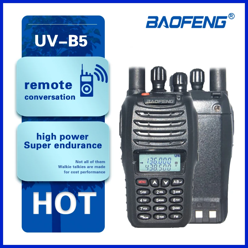 Baofeng UV-B5 иди и болтай Walkie Talkie “иди UVB5 двухдиапазонный УКВ 5 Вт 99CH fm-передатчик