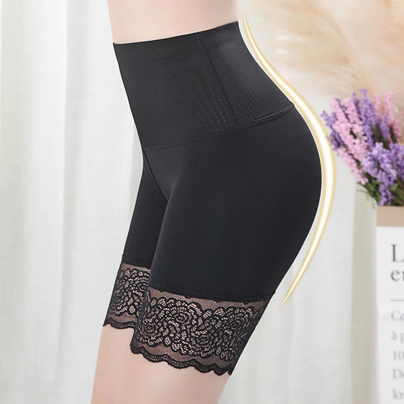 Anti-Chafing Ice Silks Thigh Saver High Waist Hips Up Shapewear Tummy ...